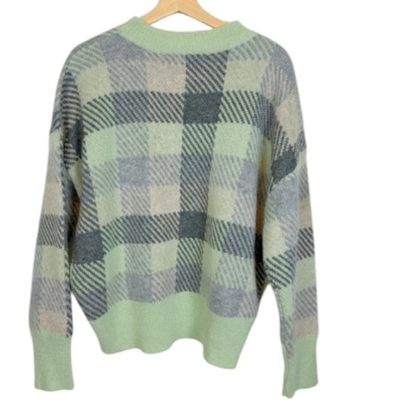 Revolve Ena Pelly Mary Mohair Oversize Knit
Sweater Sea Green Check Size Small - Picture 6 of 9